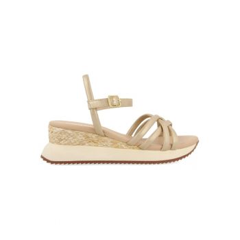 Sandale wedge cu barete multiple