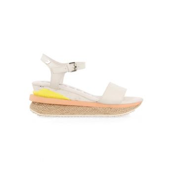 Sandale wedge de piele ecologica