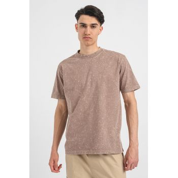 Tricou relaxed fit cu logo brodat