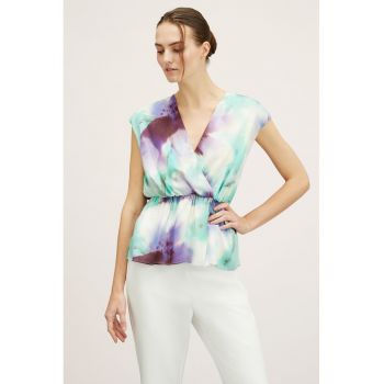 Bluza din satin cu model tie-dye