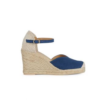 Espadrile din piele intoarsa cu talpa wedge