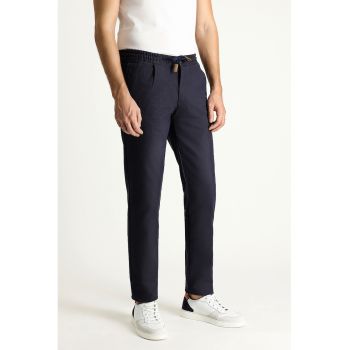 Pantaloni slim fit cu snururi de ajustare