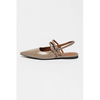 Pantofi slingback din piele lacuita Hermine