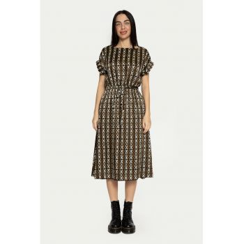 Rochie midi evazata cu buzunare laterale