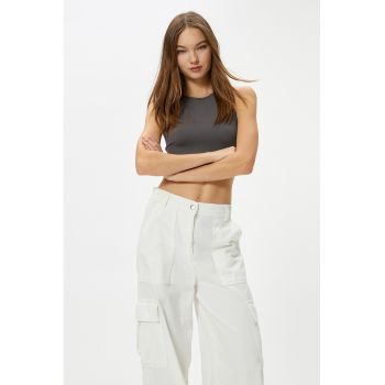 Top crop cu aspect striat