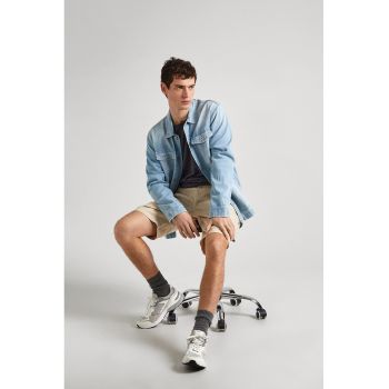 Camasa din denim cu buzunare pe piept de firma originala