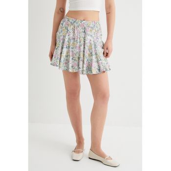 Fusta mini cu model floral