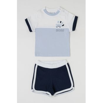 Set de tricou si pantaloni scurti din amestec de bumbac ieftin