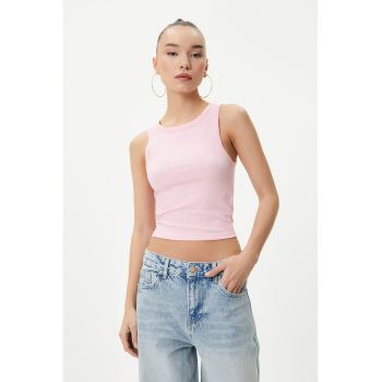 Top crop cu aspect striat de firma original