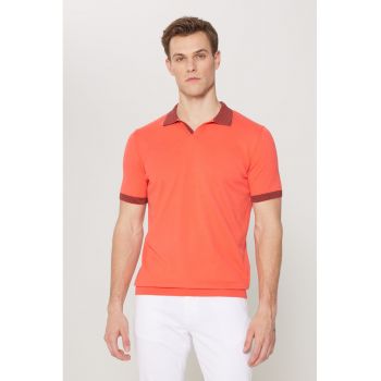 Tricou polo in dungi contrastante