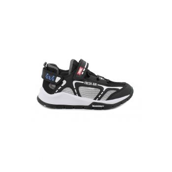 Pantofi sport de plasa cu garnituri de piele ecologica