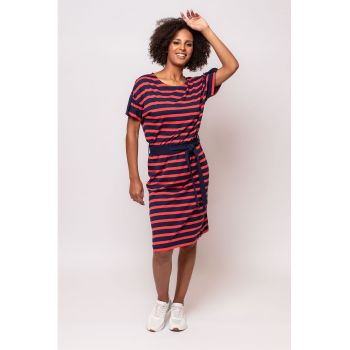 Rochie midi cu model in dungi Vera