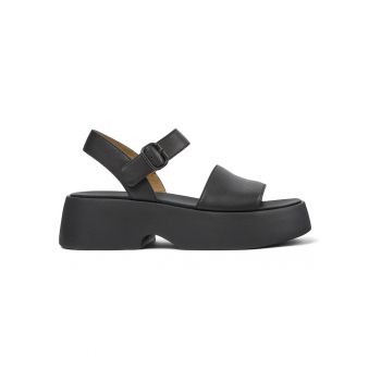 Sandale din piele cu talpa demi-wedge Tasha