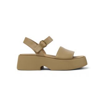 Sandale din piele cu talpa demi-wedge Tasha