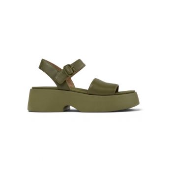 Sandale din piele cu talpa demi-wedge Tasha
