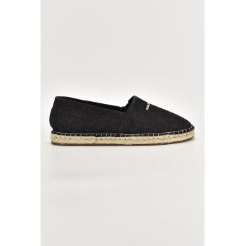 Espadrile din material textil cu detalii logo