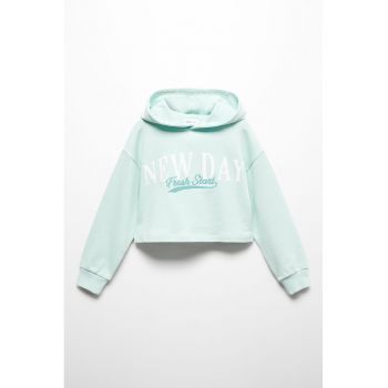 Hanorac crop cu imprimeu