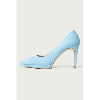 Pantofi de piele intoarsa cu toc stiletto Evelinne