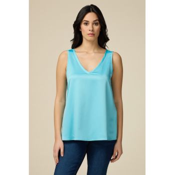 Top de satin cu decolteu in V