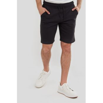 Pantaloni scurti de trening cu croiala regular-fit si snur Delon