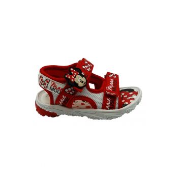 Sandale cu velcro si imprimeu Minnie Mouse ieftine