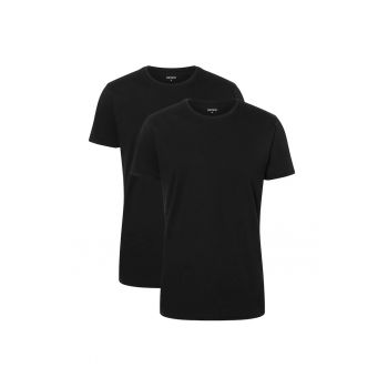 Tricou de bumbac cu decolteu la baza gatului