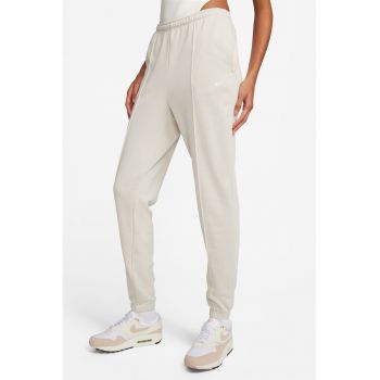 Pantaloni de trening din amestec de bumbac cu talie inalta