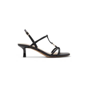 Sandale de piele ecologica cu toc kitten Josefina