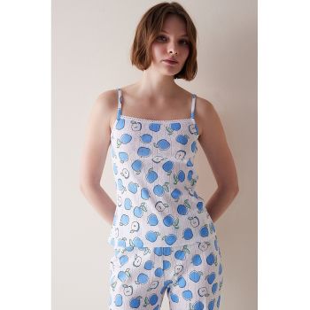 Top de pijama cu imprimeu