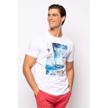 Tricou de bumbac cu imprimeu logo Mike Horizon