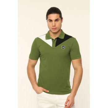 Tricou polo colorblock de bumbac Mares