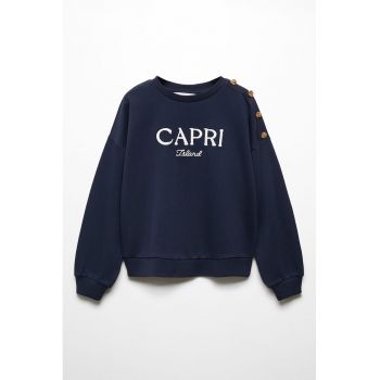 Bluza de trening cu broderie text Capri