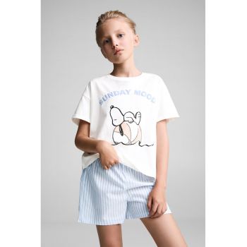 Pijama scurta cu model cu Snoopy Sunday de firma originale