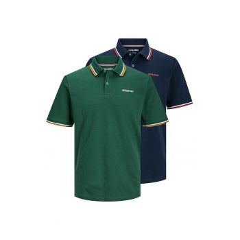 Set de tricouri polo cu detalii contrastante - 2 piese