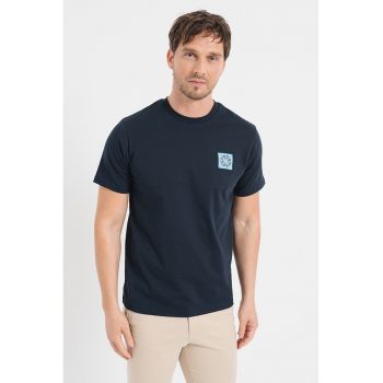 Tricou de bumbac organic cu decolteu la baza gatului