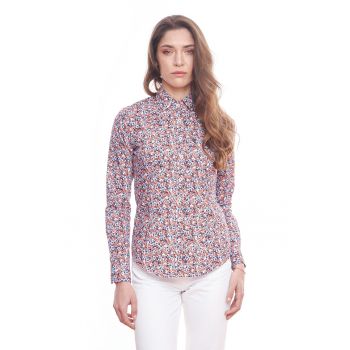 Camasa slim fit cu model floral ieftina