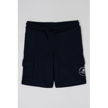 Pantaloni scurti din bumbac cu snur de ajustare in talie