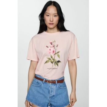 Tricou de bumbac cu model floral ieftin