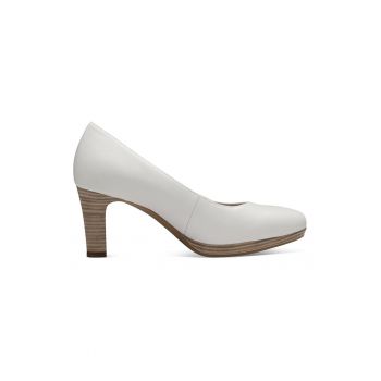 Pantofi de piele cu toc masiv ieftini