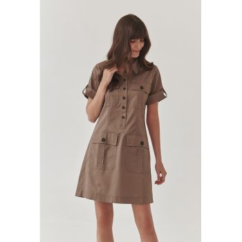 Rochie cu buzunare cu clapa