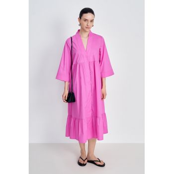 Rochie midi lejera cu fronseuri