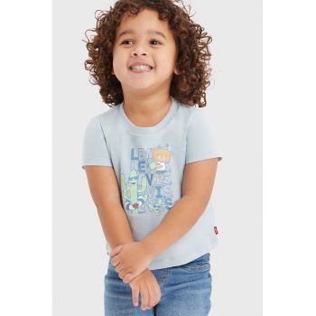 Set de tricou cu imprimeu si blugi scurti