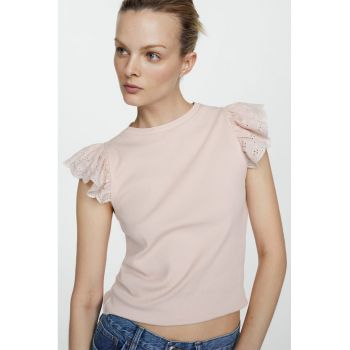 Tricou cu maneci cu volane