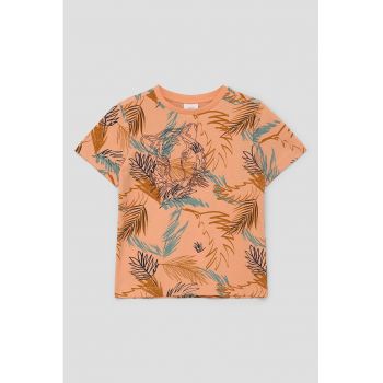 Tricou de bumbac cu imprimeu tropical