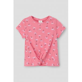 Tricou slim fit cu flamingo