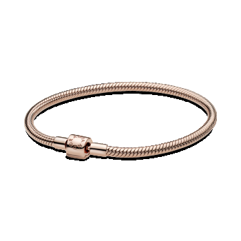 Brățară Pandora Moments placată cu aur roz de 14k, lanț clasic cu sistem de închidere cilindric