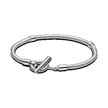Brățară tip lanț clasic cu bară în T Pandora Moments din argint 925