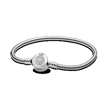 Brățară tip lanț clasic strălucitoare cu O cu coroană Pandora Moments din argint 925
