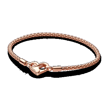 Bratara Rose tip lanț cu elemente în relief Pandora Moments