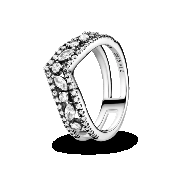 Inel de tip wishbone dublu cu tăiere de tip marchiză din argint 925, Pandora de firma original